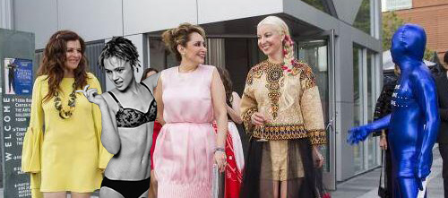 Edie Sedgwick and friends arriving at Wednesday night's "Modern Ball" as SFMOMA